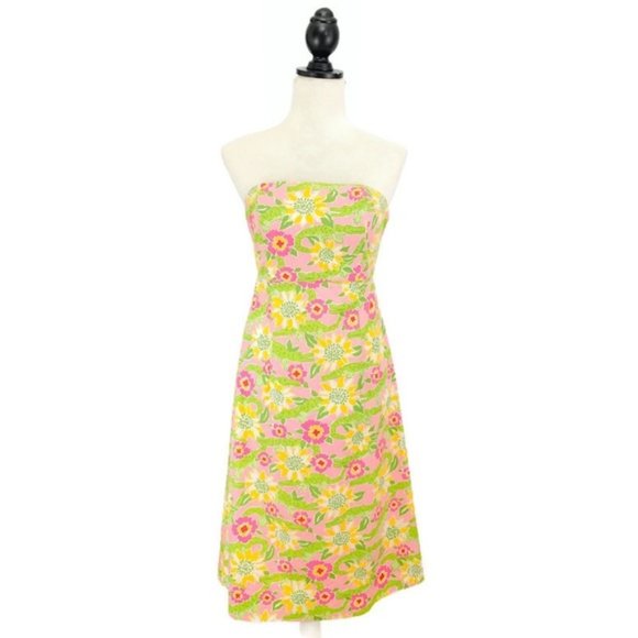 Lilly Pulitzer Dresses & Skirts - Lilly Pulitzer Floral Alligator Strapless Dress 2